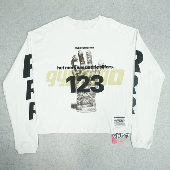RIVINGTON ROI REBIS Palm Slogan Long Sleeve T Shirt - Picture 1 of 6